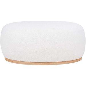 House Nordic - Poef Manhattan - Wit - Bouclé - MDF