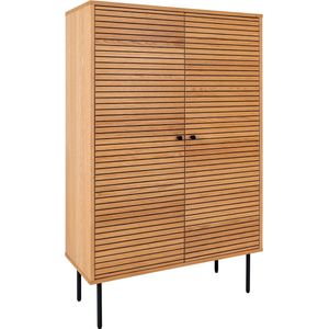 House Nordic - Kyoto - Kast - Naturel - Eiken Fineer - 80x40x130cm - 3 Planken
