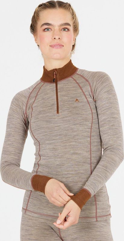 Whistler - Functioneel Shirt - Karamel / Grijs Gemêleerd - Lange Mouw