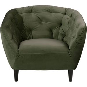ACTONA GROUP Loungesessel "Ria Armlehnstuhl, Polstersessel, Einzelsofa, Relaxsessel,", 1-Sitzer, Samtstoff, Massivholz-Beine, Taschenfederkern, Tufting