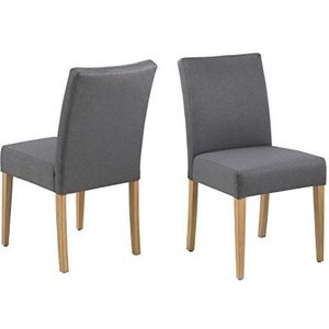 AC Design Furniture Emily Dining Chair, polyester, grijs, L: 60 x B: 49,5 x H: 91 cm