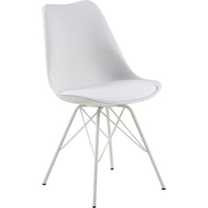 AC Design Furniture Eetkamerstoel Emanuel, kunstleer, wit, L: 54 X B: 48,5 x H: 85,5 cm