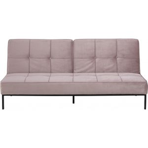 Slaapbank Elzen - Velvet - Roze - 198 x 87 x 95 cm (BxHxD)