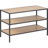 Meubelen-Online Honkytonk Schoenenrek 3 planken wild eiken - 35x77x50cm - Industrieel