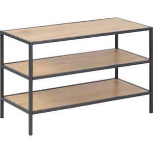 Meubelen-Online Honkytonk Schoenenrek 3 planken wild eiken - 35x77x50cm - Industrieel