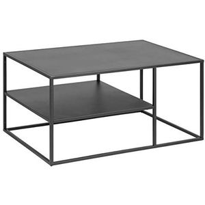 AC Design Furniture Nino salontafel met plank, B: 90 x H: 45 x D: 60 cm, zwart, metaal, 1 stuk