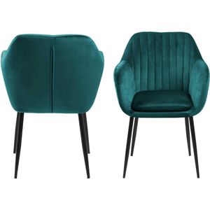 Sohome - Albin - Eetkamerstoel - Bottle Green - Velvet - 100% Polyester