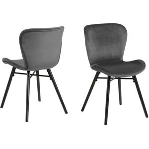 by fonQ basic Tough Eetkamerstoel - Fluweel - Antraciet