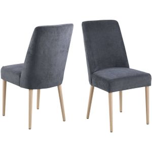 AC Design Furniture Minna, set van 2 eetkamerstoelen, 95,5 x 63,5 x 47,5 cm, antraciet