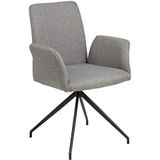 AC Design Furniture Naila Carver eetkamerstoel, H: 88 x B: 59 x D: 59 cm, lichtgrijs/zwart, stof/metaal, 1 st.