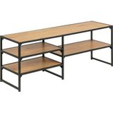 Emob- TV Meubel Tv-meubel Dover 3 legplanken industrieel - 120cm - Bruin; Zwart