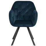 AC Design Furniture Design Kerstin fluwelen stoel, 57,5 x 81,5 x 61,5 cm, marineblauw