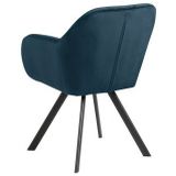 AC Design Furniture Design Kerstin fluwelen stoel, 57,5 x 81,5 x 61,5 cm, marineblauw