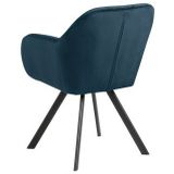 AC Design Furniture Design Kerstin stoel, marineblauw, fluweel, B: 57,5 x H: 81,5 x D: 61,5 cm, 1 stuk