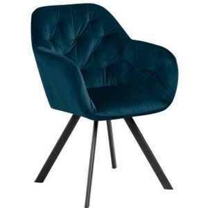 AC Design Furniture Design Kerstin fluwelen stoel, 57,5 x 81,5 x 61,5 cm, marineblauw