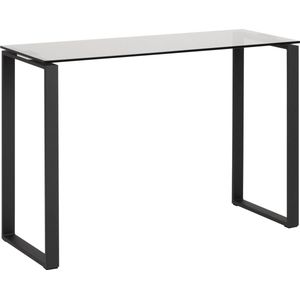 24Designs Sidetable Serenity - B110 X D40 X H76 Cm - Smoke Glas - Zwart Metalen Onderstel