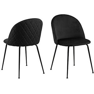 AC Design Furniture Lolly Dining stoel van polyester, 54 x 49,5 x 80,5 cm, zwart