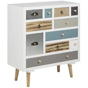 AC Design Furniture Commode met laden, meerkleurig, 11 stuks, wit