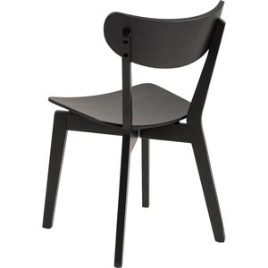 AC Design Furniture Roxanne 2-delige eetkamerstoelen, H: 79,5 x B: 45 x D: 55 cm, zwart, eikenfineer/rubberhout, 2 stuks.