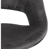 AC Design Furniture Jack bureaustoel, H: 87 x B: 56 x D: 54 cm, donkergrijs/zwart, fluweel/metaal, 1 stk.