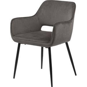 AC Design Furniture Rebecca eetkamerstoel, polyester, grijs, L: 59,5 x B: 56 x H: 79 cm