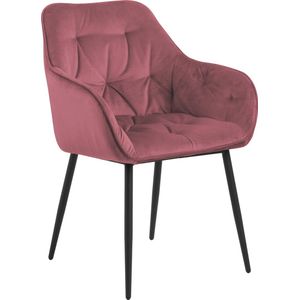 AC Design Furniture Bentley eetstoel, polyester, rood, L: 55 x W: 58 x H: 83 cm