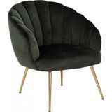 Fauteuil Haart - Velvet - Groen - 76 x 81 x 76 cm (BxHxD)