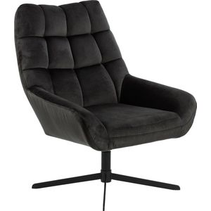 Draaifauteuil Madrid - grijsbruin/zwart