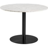 Eettafel Menno Marmer Wit Ø105cm Zwart Onderstel - Giga Living