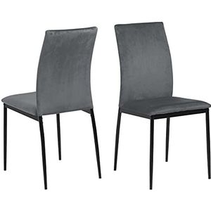 AC Design Furniture Devin eetkamerstoel, metaal, donkergrijs, H: 92 x B: 43,5 x D: 53 cm