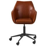 Bureaustoel Erica Leather Look Bruin - Giga Living