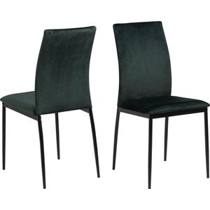 AC Design Furniture Devin eetkamerstoel, 92 x 43,5 x 53 cm, donkergroen