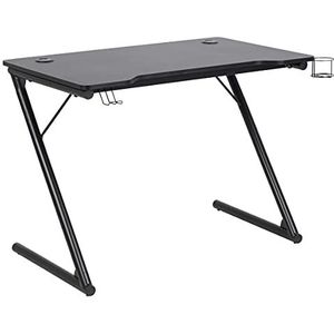AC Design Furniture Ted Gaming-bureau, H: 74 x B: 100 x D: 60 cm, zwart, metaal/MDF, 1 stuks.