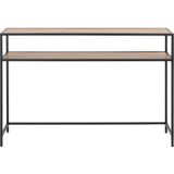 AC Design Furniture Jörn Rechthoekige consoletafel met 1 plank, plank in wildeiken-look en zwart metalen frame, veelzijdig woonkamermeubilair, kleine kamermeubels, orde, thuiskantoor
