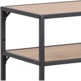 AC Design Furniture Jörn Rechthoekige consoletafel met 1 plank, plank in wildeiken-look en zwart metalen frame, veelzijdig woonkamermeubilair, kleine kamermeubels, orde, thuiskantoor