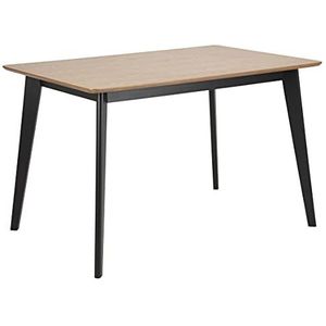 AC Design Furniture Roxanne Eetkamertafel, L:120 x B:80 x H:76 cm, eiken/zwart, eikenfineer/rubberhout, 1 stuk