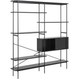 Boekenkast Finn MDF Zwart 188cm - Giga Living