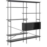 Boekenkast Finn MDF Zwart 188cm - Giga Living