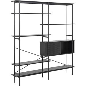 AC Design Furniture Boekenplanken, metaal, zwart, H: 188 x B: 172 x D: 27 cm