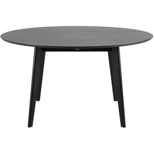 Eettafel Levi MDF Zwart Ø140cm - Giga Living - MDF/Rubberhout