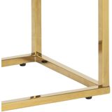 Sidetable Anika 80x26cm 1 legplank - wit marmer/ goud