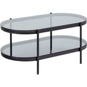 Salontafel Vadodara Glas Grijs 95cm - Giga Living