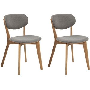 Giga Living - Morrea - Eetkamerstoel - Lichtgrijs - Eikenhout