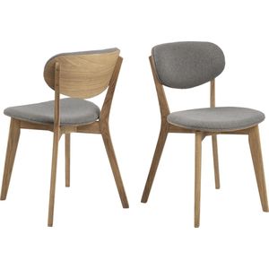 AC Design Furniture Mille eetkamerstoel, polyester, lichtgrijs, 80,5 x 46,5 x 53 cm