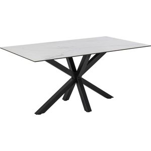 ACTONA GROUP Esstisch in weiss, schwarz, Glas-Keramik, Stahl - 160x75,5x90cm (BxHxT)