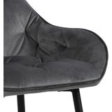 AC Design Furniture Bentley barkruk, H: 104 x B: 52 x D: 53 cm, donkergrijs/zwart, fluweel/metaal, 2 st.