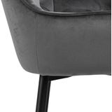 AC Design Furniture Bentley barkruk, H: 104 x B: 52 x D: 53 cm, donkergrijs/zwart, fluweel/metaal, 2 st.