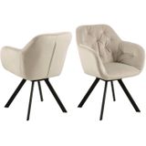 AC Design Furniture Kerstin Carver eetkamerstoel, H: 81,5 x B: 57,5 x D: 61,5 cm, zand, stof/metaal, 1 stk.