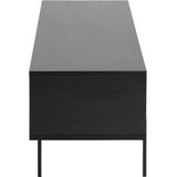 AC Design Furniture Augusta TV-tafel met schuifdeur H 44,5 x B 140 x 40 cm zwart essenzwart melamine/metalen rooster