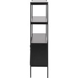 AC Design Furniture Augusta boekenkast met een plank en gesloten vak, H: 113,8 x B: 94 x D: 27 cm, zwart, melamine/metaal, 1 st.